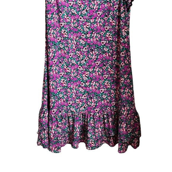 NWT New Harper Rose Pink Floral Ruffle Hem Jersey Knit Mini Dress Size L - Picture 5 of 14